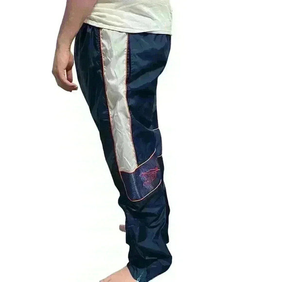 Reebok Vintage Black Track Pants Men’s 2XL Retro Elastic Waist Zip Ankles - Picture 5 of 9